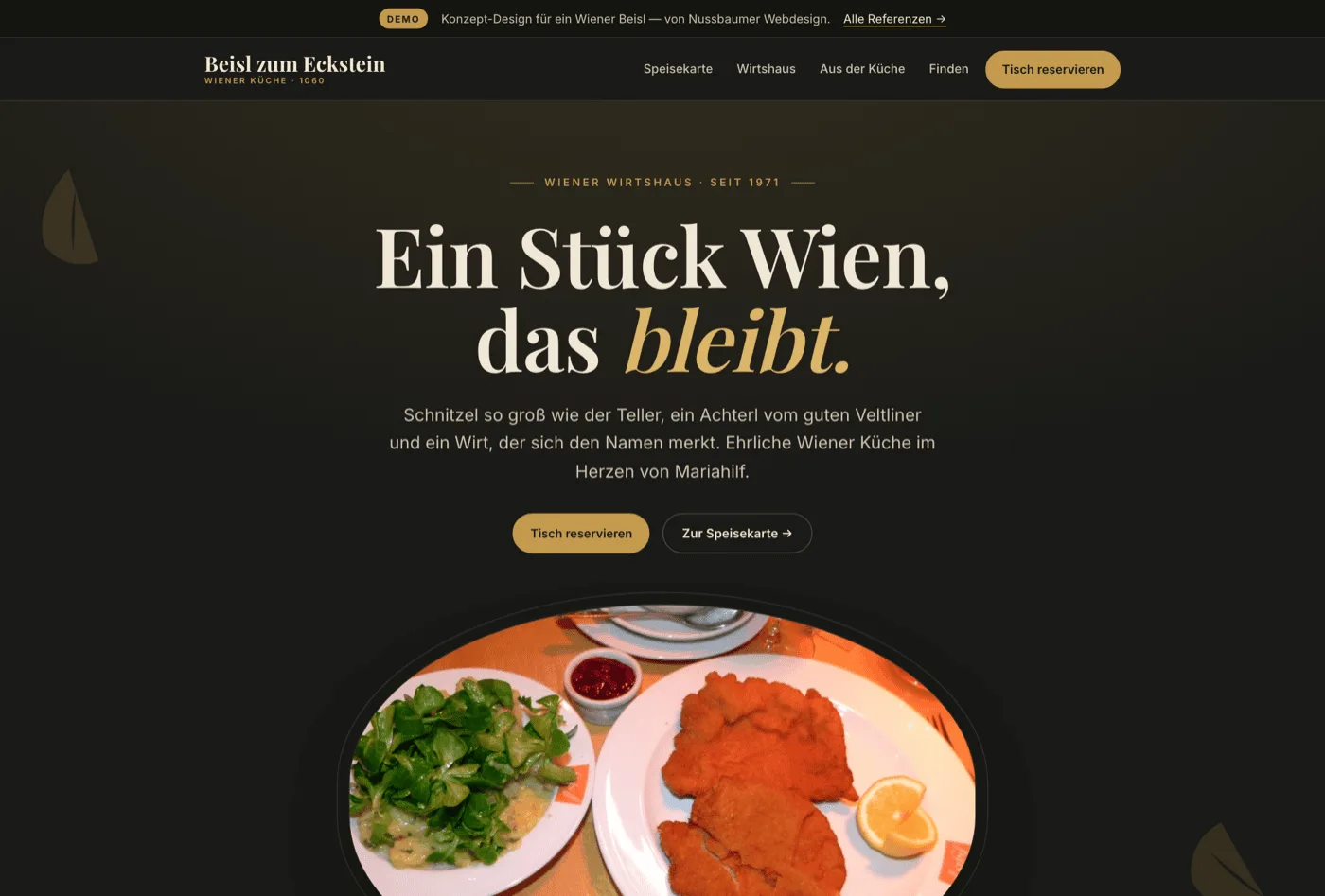 Demo-Design: Beisl zum Eckstein, ein Wiener Gasthaus